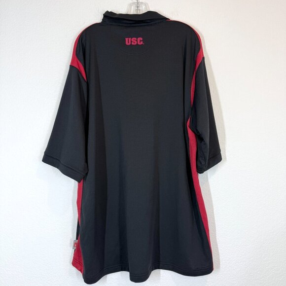 Nike USC Trojans Golf Polo Shirt Black Red Embroidered Oversized XL - Picture 3 of 11